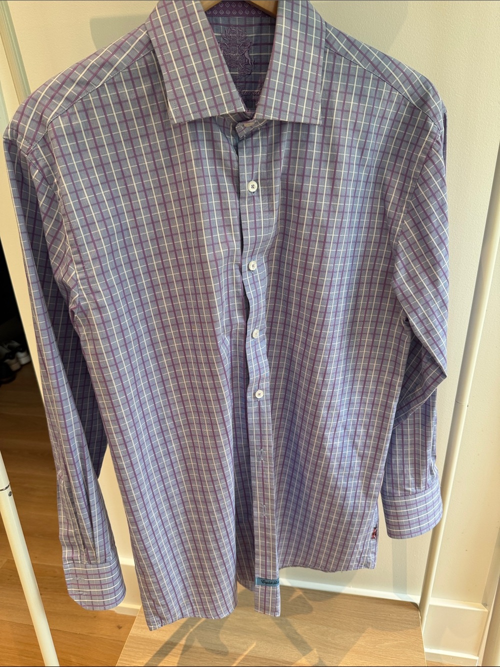English Laundry Purple Plaid Button-Down Shirt
